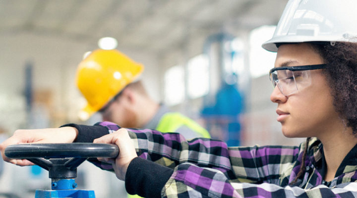 female worker at clean job